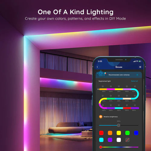 Govee RGBIC Basic Wi-Fi + Bluetooth LED Strip Lights – H618