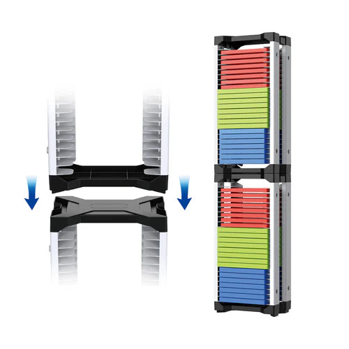 Dobe Game Disc Storage Stand for PS5, PS4, Xbox & Nintendo Games with Hanging Hook – Black/White