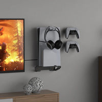 Dobe Wall Mount Bracket & Wall Stand for PS5 Slim, PS5 Fat Console & Controllers