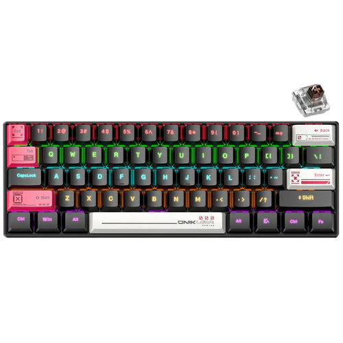 ONIKUMA G55 61 Keys RGB Wired Mechanical Gaming Keyboard – Black (Tea Axis Switch)