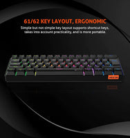 MEETION MK005 RGB Mini 61 Keys Mechanical Gaming Keyboard – Blue Switch – Black