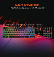 MEETION MK005 RGB Mini 61 Keys Mechanical Gaming Keyboard – Blue Switch – Black
