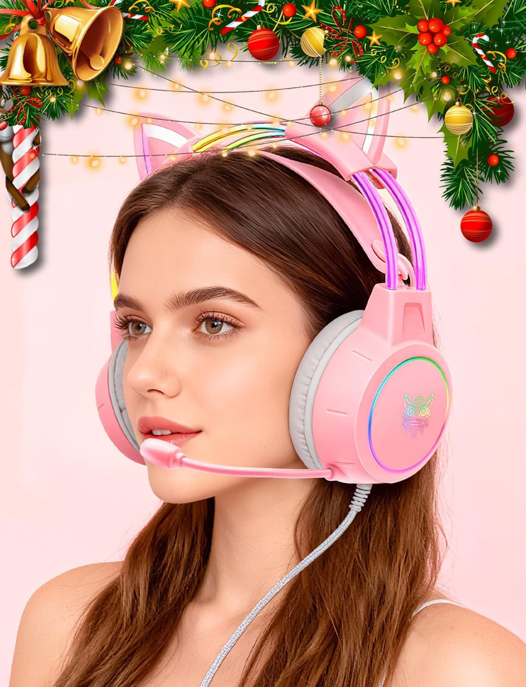 ONIKUMA X15 PRO RGB Gaming Headset | Cat Ear Design & Noise Cancelling Mic