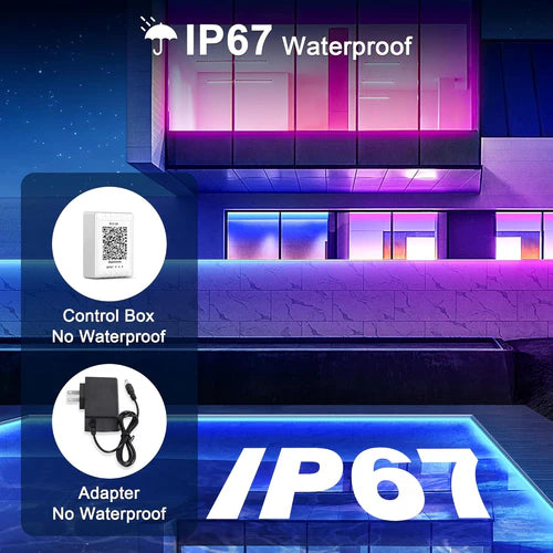 RGB Neon Rope Lights – IP67 Waterproof, Bluetooth APP Control, Flexible Silicone