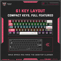 ONIKUMA G55 61 Keys RGB Wired Mechanical Gaming Keyboard – Black (Tea Axis Switch)