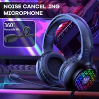 ONIKUMA X7 PRO Wired RGB Gaming Headset | Noise-Canceling Microphone