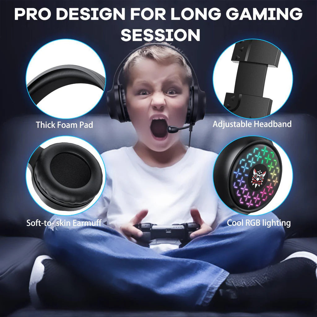 ONIKUMA X7 PRO Wired RGB Gaming Headset | Noise-Canceling Microphone