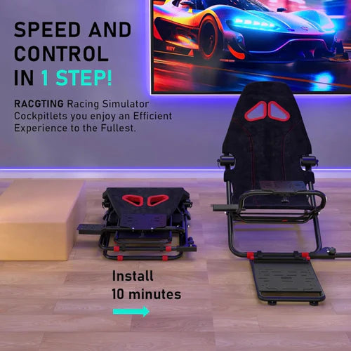 Foldable Racing Simulator Cockpit – Universal Racing Seat for All Racing Wheels