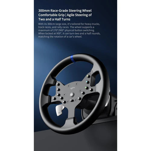 PXN V99 Gaming Steering Wheel – 3.2Nm Force Feedback, 270/900° Rotation, Hall Magnetic Pedals & 6+1 Gear Shift for PC / PS5 / PS4 / PS3 / Xbox