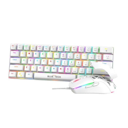 Bluetech 2 in 1 Combo 60% RGB Mechanical Gaming Keyboard & Mouse – White