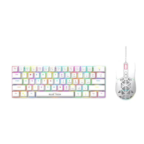 Bluetech 2 in 1 Combo 60% RGB Mechanical Gaming Keyboard & Mouse – White