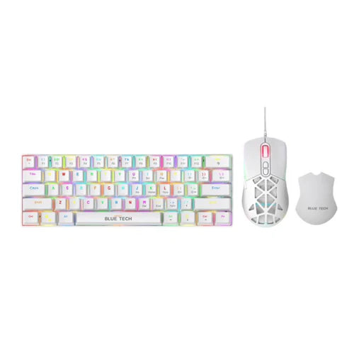 Bluetech 2 in 1 Combo 60% RGB Mechanical Gaming Keyboard & Mouse – White