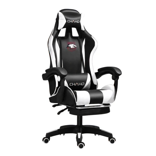 Chaho YT-055 Gaming Chair with Footrest - Black/White