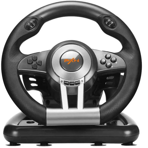 PXN V3 Pro 180 Degree Steering Wheel with Pedals, Vibration Feedback fot for PC, PS3, PS4, Xbox One & Series XS, Nintedno Switch - Black