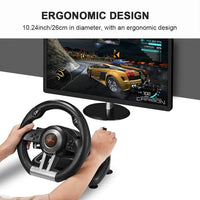 PXN V3 Pro 180 Degree Steering Wheel with Pedals, Vibration Feedback fot for PC, PS3, PS4, Xbox One & Series XS, Nintedno Switch - Black