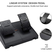 PXN V3 Pro 180 Degree Steering Wheel with Pedals, Vibration Feedback fot for PC, PS3, PS4, Xbox One & Series XS, Nintedno Switch - Black