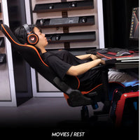 MeeTion CHR25 Gaming E-Sport Chair with Footrest – Black & Orange