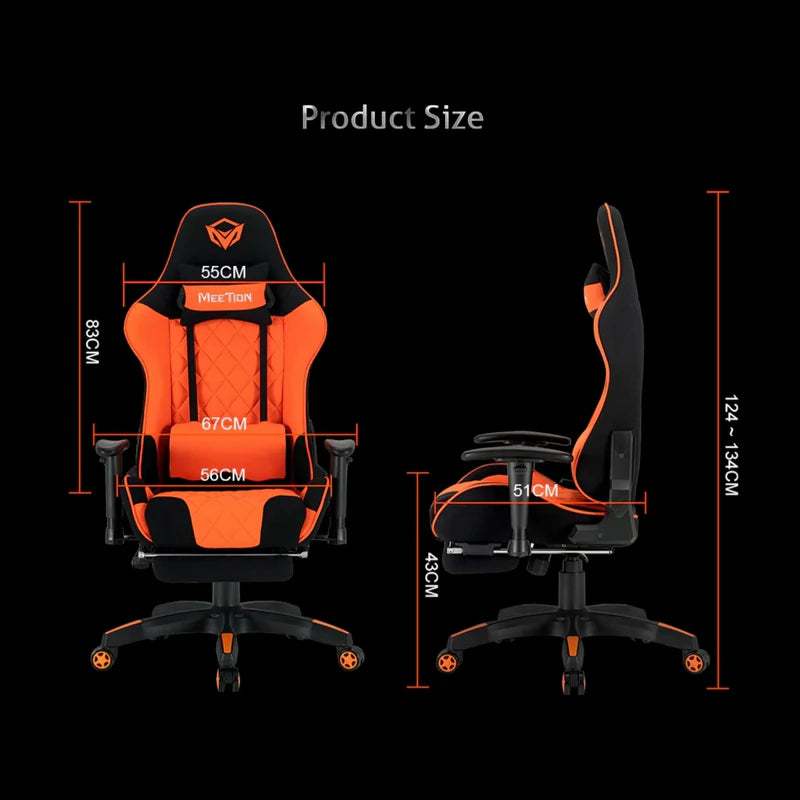 MeeTion CHR25 Gaming E-Sport Chair with Footrest – Black & Orange