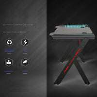 R5 RGB Gaming Desk with LED Lights, Headset Holder & Cup Holder – 120cm