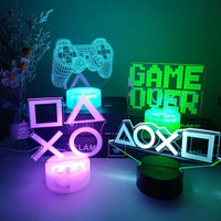 Gaming Room Desk Setup Lighting Decor 3D Visual LED Night Lamp - 7 Color Change