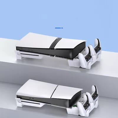 Horizontal Cooling Stand and Charging Station for PS5 Pro & PS5 Slim (Disc/Digital Edition)
