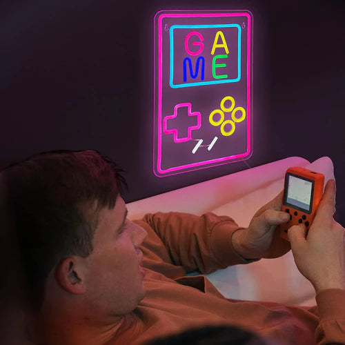 LED Neon Sign for Wall Decor – Handheld Game (38×25 cm)
