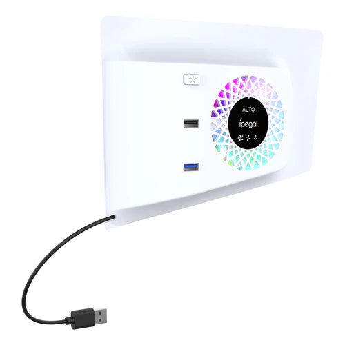 PG-P5S019 RGB Cooling Fan with 2 USB Ports for PS5 Slim – Auto-Sensing Cooler