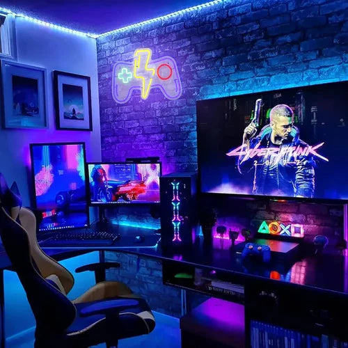 LED Neon Sign for Wall Decor – Gaming Controller (39×29 cm)