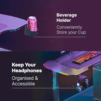 YY Ergonomic Manual Height Adjustable RGB Gaming Sit-Stand Desk