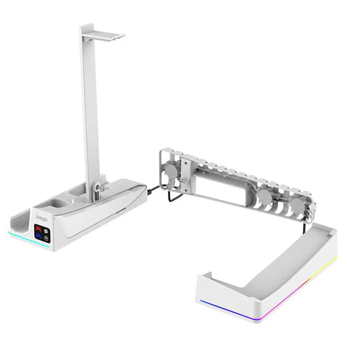 IPEGA RGB Horizontal Cooling Stand with Charging Station & Headset Holder for PS5 Slim & Pro