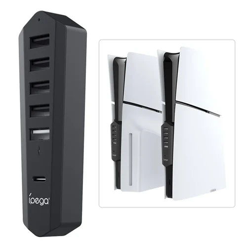 Ipega High-Speed 6-Port USB Expansion Hub for PS5 Slim & PS5 Pro