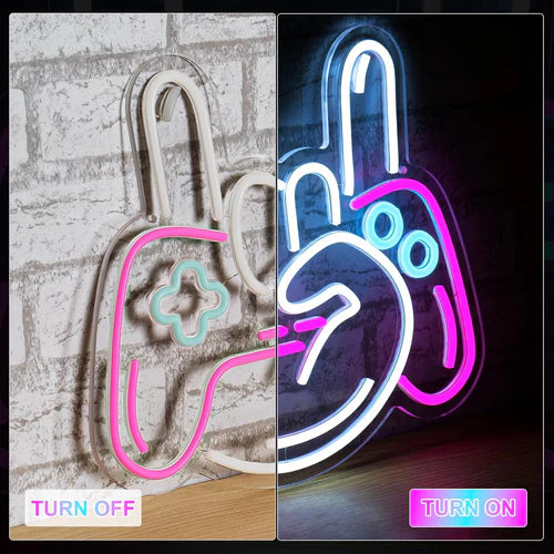 LED Neon Sign for Wall Decor – Game Controller (22×20 cm)