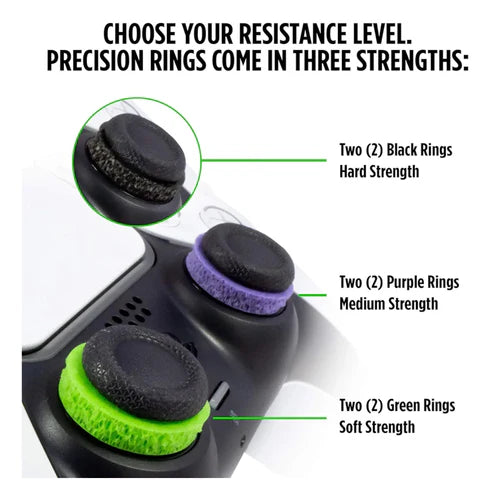 KontrolFreek Precision Rings – Black/Purple/Green | Aim Assist Motion Control for PS4, PS5, Xbox, Nintendo Switch Pro & Scuf Controllers