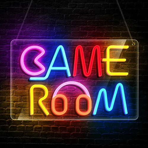 LED Neon Sign for Wall Decor – Game Room (27×18 cm)