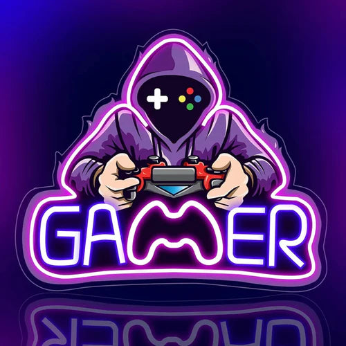 LED Neon Sign for Wall Decor – Gamer (37×31 cm)