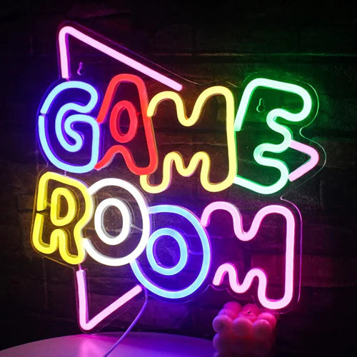 LED Neon Sign for Wall Decor – Game Room (35×32 cm)
