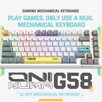 Onikuma G58 White Mechanical Gaming Keyboard – 82 Keys RGB