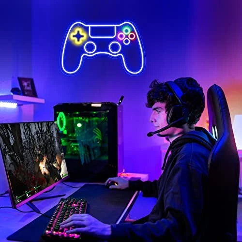 LED Neon Sign for Wall Decor – Game Controller (40×26 cm)