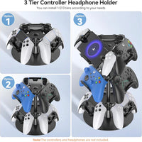 OIVO Universal Desk Stand for Controllers, Headset & Accessories – 3 Tiers