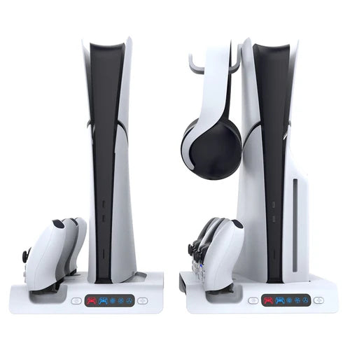 Ipega RGB Vertical Stand with Cooling Fan & Controller Charger for PS5 Slim & PS5 Pro – PG-P5S006