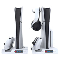 Ipega RGB Vertical Stand with Cooling Fan & Controller Charger for PS5 Slim & PS5 Pro – PG-P5S006