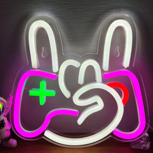 LED Neon Sign for Wall Decor – Game Controller (22×20 cm)