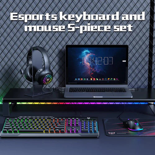 ONIKUMA TZ5006 Professional 5-in-1 Gaming Combo Set – Keyboard / Mouse / Headset / Stand / Mousepad