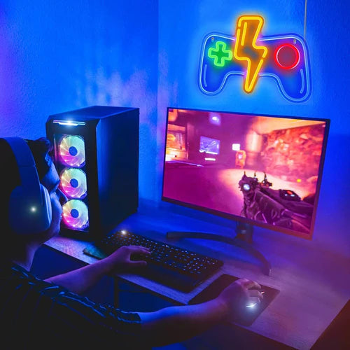 LED Neon Sign for Wall Decor – Gaming Controller (39×29 cm)