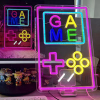 LED Neon Sign for Wall Decor – Handheld Game (38×25 cm)