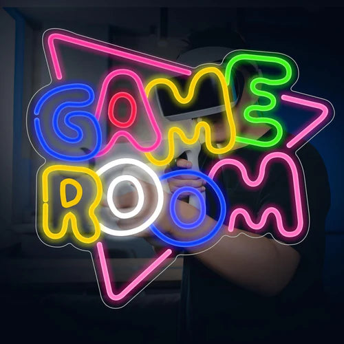 LED Neon Sign for Wall Decor – Game Room (35×32 cm)