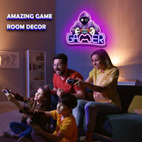 LED Neon Sign for Wall Decor – Gamer (37×31 cm)