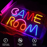 LED Neon Sign for Wall Decor – Game Room (27×18 cm)