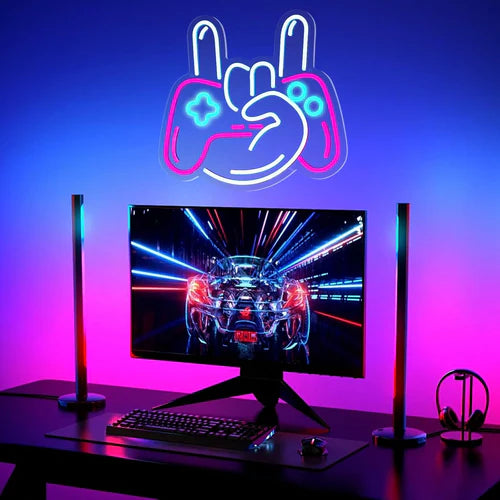 LED Neon Sign for Wall Decor – Game Controller (22×20 cm)
