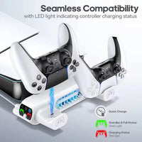 Horizontal Cooling Stand and Charging Station for PS5 Pro & PS5 Slim (Disc/Digital Edition)